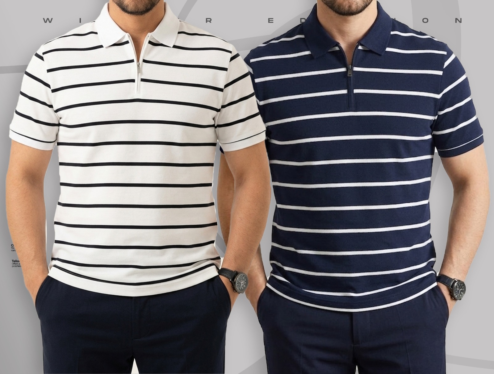 Combo-513-2ps zipar polo cotton