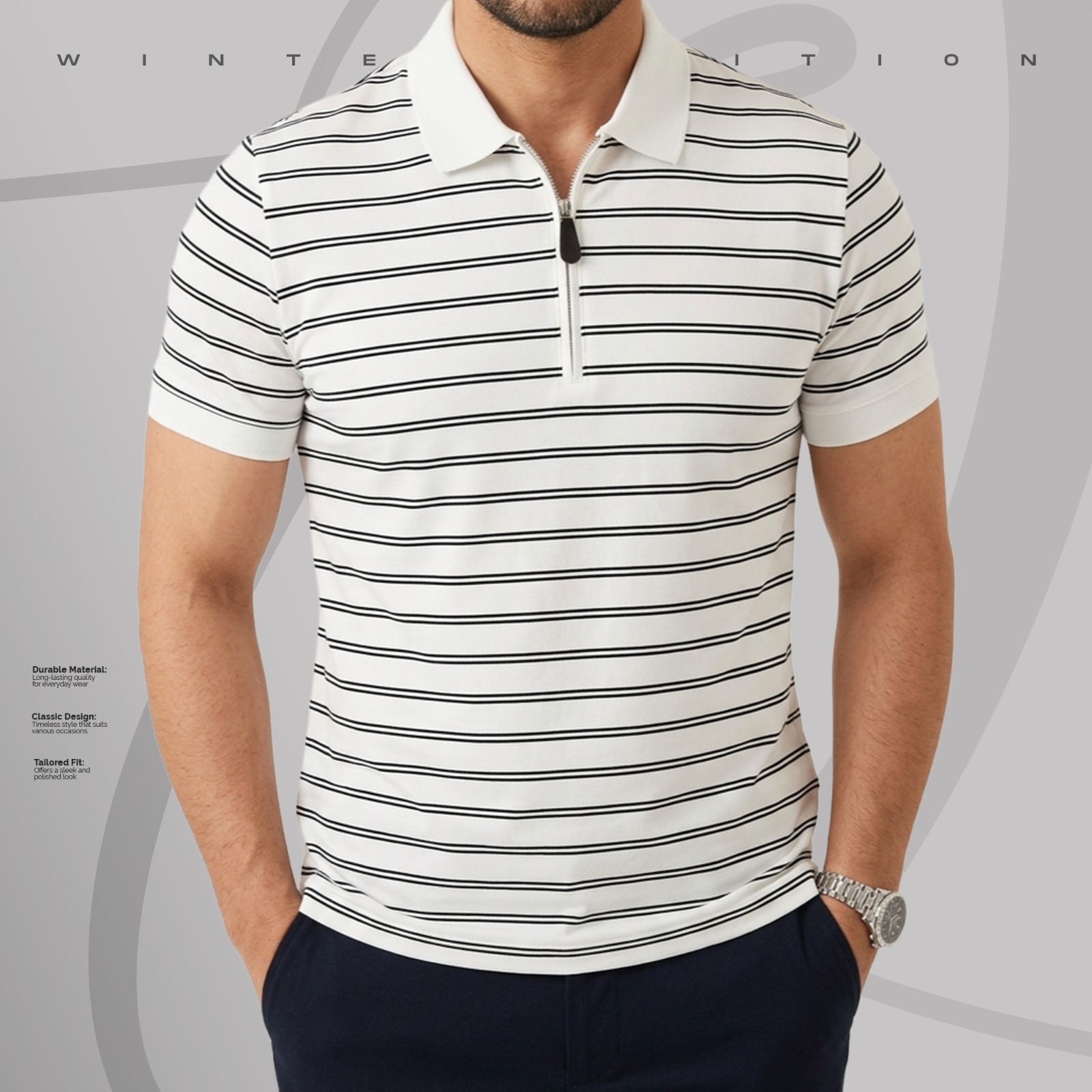 1ps zipar polo White