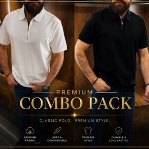 Combo--516-2ps solid zipar polo